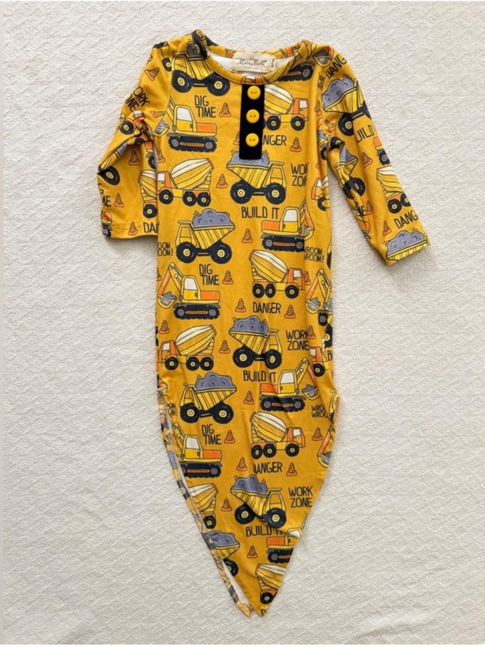 Marie Nicole Yellow Construction Vehicles Knotted Gown